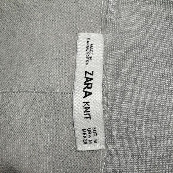 ZARA KNIT Grey Lightweight Open Front Casual Cardigan Size Medium - Picture 8 of 12